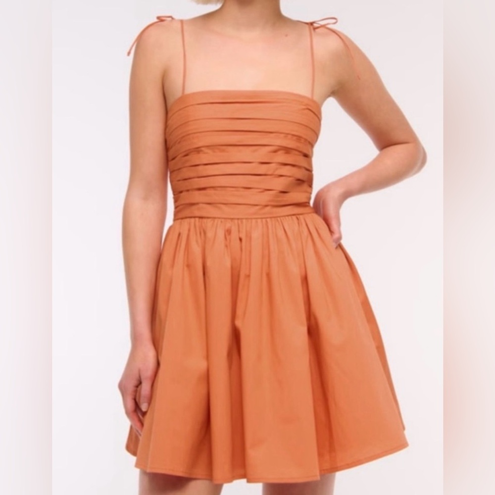 Abercrombie & Fitch Emerson Orange Tie-Strap Mini Sun Dress Bow Summer XXL Party